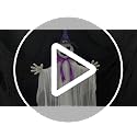 55-Inch Halloween Hanging Ghost with Witch Hat & LED Lights - Animated Spooky Decor
