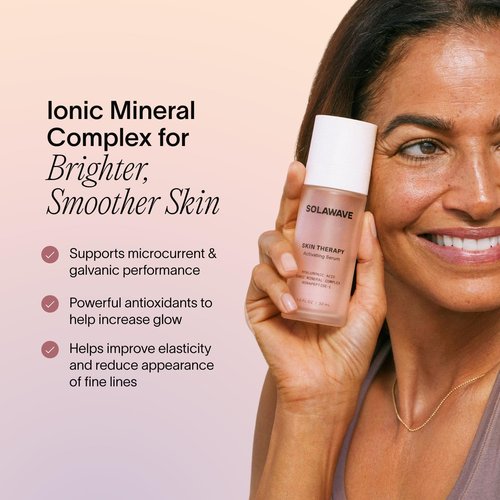 Solawave Wand Skin Therapy Activating Serum | Hyaluronic Acid and Peptides | Enhance Skincare Device Results | Hydrating Microcurrent Galvanic Current | Wrinkle Smoothing