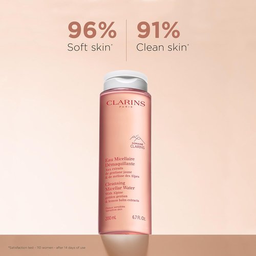 Clarins Cleansing Micellar Water - Effortlessly Removes Makeup & Grime | No Rinse Needed | Safe for Eyes, Face & Lips