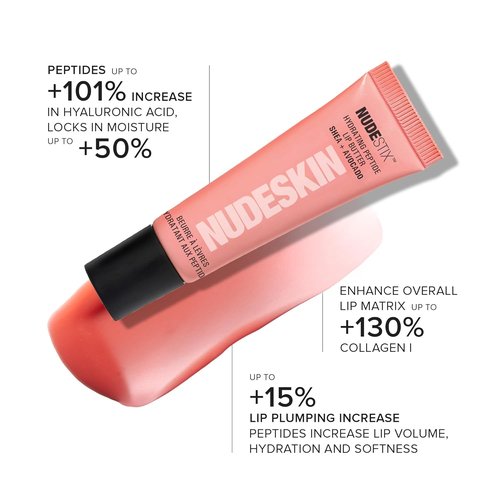 Nudestix Hydrating Peptide Lip Butter - Glossy Lip Balm with Avocado & Shea Butter for Ultimate Hydration | Vegan & Cruelty-Free