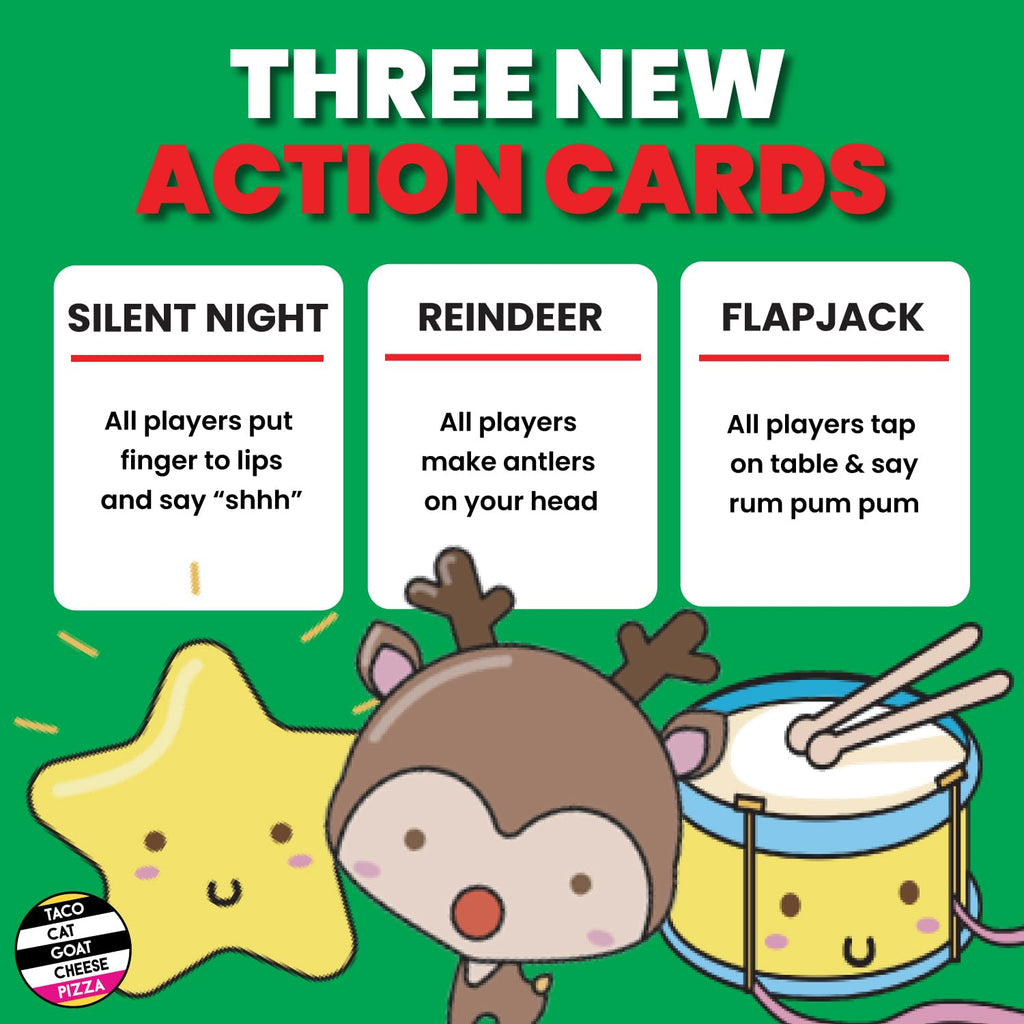 Taco Cat Goat Cheese Pizza - Santa Cookie Elf Candy Snowman Holiday Card Game | Fun for 2-8 Players, Perfect for Stockings & White Elephant Gifts