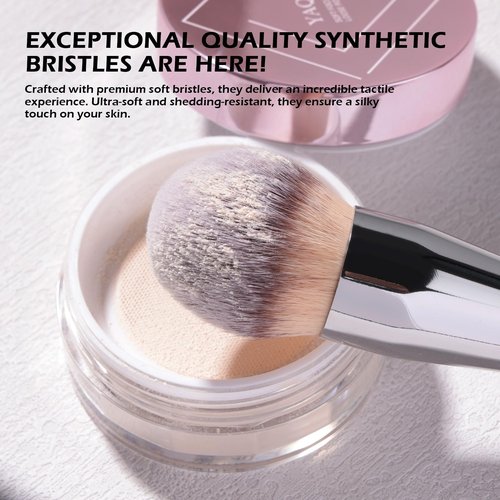 Makeup Brushes Daubigny Dual-ended Rounded Foundation Brush Powder Brush Perfect for Any Look Premium Luxe Hair Rounded Taperd Flawless Brush Ideal for Liquid, Cream, Powder,Blending