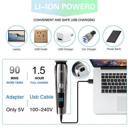 Brightup Beard Trimmer for Men with Travel Case- Electric Razor & Shaver, Cordless Hair Clippers Trimmers Set, IPX7 Waterproof Mens Grooming Kit for Face, Mustache, Body, Ear, Nose Hair Trimmer