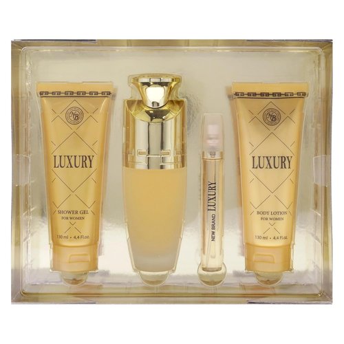 New Brand Luxury Women's Gift Set - 4-Piece EDP Spray, Shower Gel, Body Lotion | 3.3oz & 4.4oz