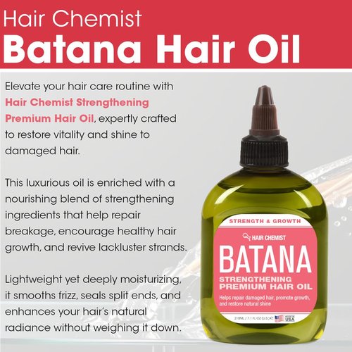 Hair Chemist Batana Strengthening 4-PC Shampoo & Conditioner Collection - Includes 33.8oz Shampoo, 33.8oz Conditioner, 7.1oz Hair Oil AND 7.1oz Scalp Stimulator -