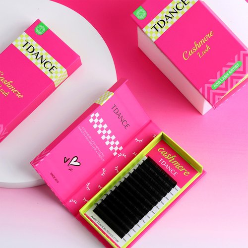 TDANCE Cashmere Lash Extensions Super Matte Black Volume Lash Extension C CC D DD B J L Curl 0.03-0.2mm Thickness Classic Lash Extensions Eyelash Extensions Professional Salon Use(0.05-DD,8-15 mm)