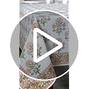 Ridhi Mughal Buta Peach Hand Block Print Cotton Tablecloth 90x60 Inch - Rectangular