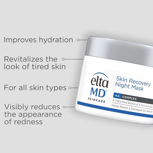 EltaMD Skin Recovery Overnight Face Mask - Moisturizing Night Cream for Sensitive Skin | 1.7 oz Jar