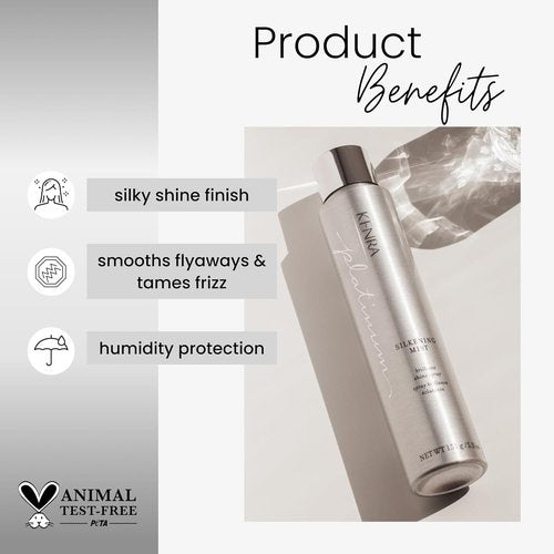 Kenra Professional Platinum Silkening Mist - Shine Spray for Smooth Flyaways & Frizz Control | Humidity Protection for All Hair Types