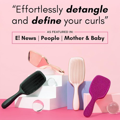 Lily England Detangling & Styling Brush - Pain-Free Rose Gold Brush for Curly Hair - Flexible Bristles for Wet & Dry Use