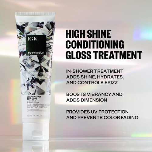 IGK Expensive Clear Gloss Top Coat & Cash In Instant Repair Serum - Vegan & Cruelty-Free | 4.2 oz & 1.7 oz Pack