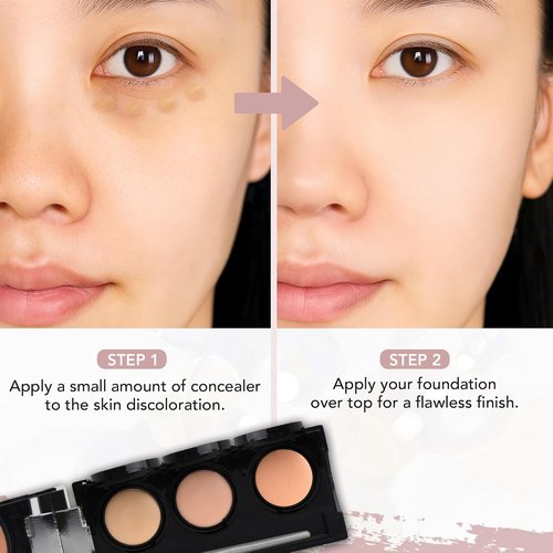 Dermaflage Waterproof Concealer Palette - Full Coverage Matte Finish for Face & Body | Hides Dark Circles & Acne, Light