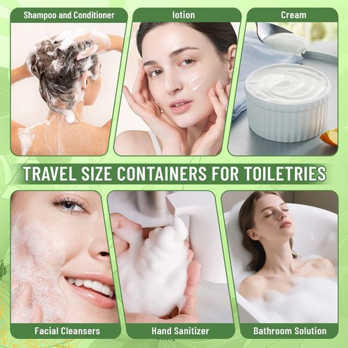 RONRONS 1oz Travel Bottles, Silicone Squeeze Sauce Salad Dressing Ketchup Condiment Bottles, Tsa Approved Leak Proof Containers for Toiletries Shampoo Conditioner Small (4 Pieces)