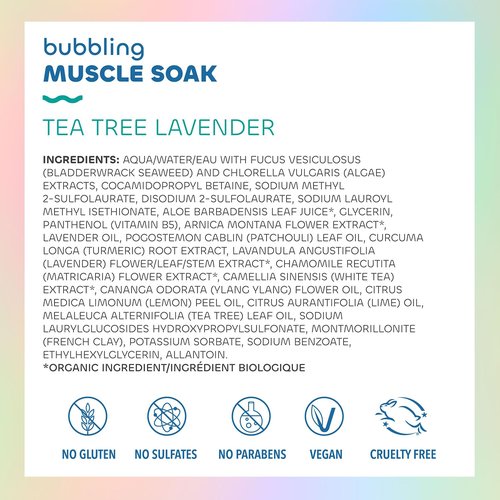 Seaweed Bath Co. Bubbling Muscle Soak - Tea Tree Lavender Scent, 12 Oz | Sustainably Harvested Seaweed & French Sea Clay