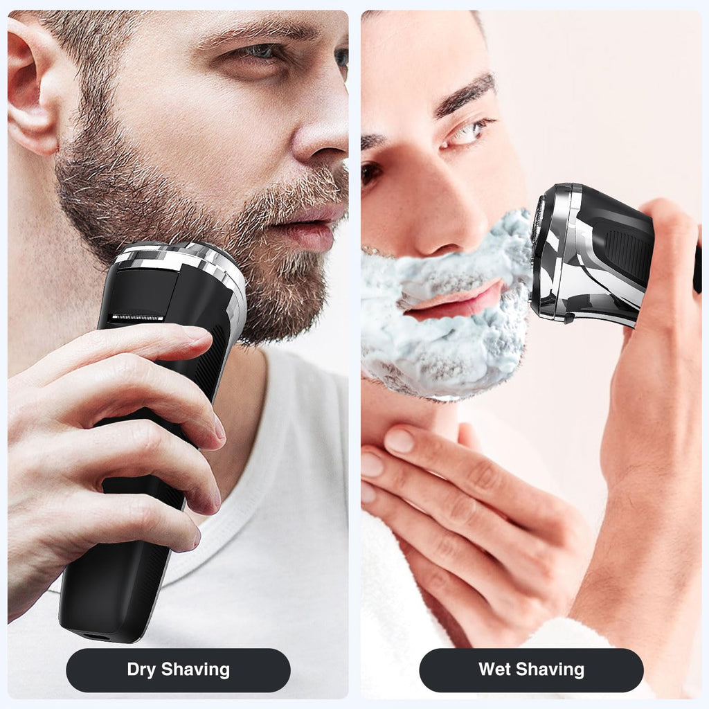 YIRISO Electric Razor for Men, 90Min Long-Lasting Shaver with 4D Floating Head & LCD Display, Ultra Smooth for Sensitive Skin, IPX6 Waterproof, USB-C Fast Charge, with Travel Case - Ideal Gift