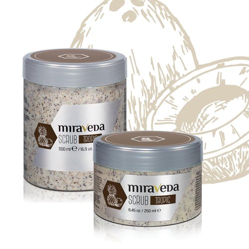 Miraveda by Italwax Tropic Scrub - Exfoliating Coconut Shell Scrub - 250ml for All Skin Types