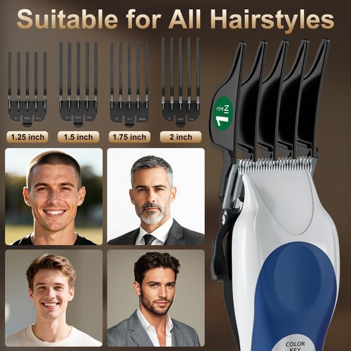 Clipper Guards Set, 4 Pack 1.25", 1.5", 1.75", 2" Compatible with Most Wahl Clippers, Black Replacement Guides