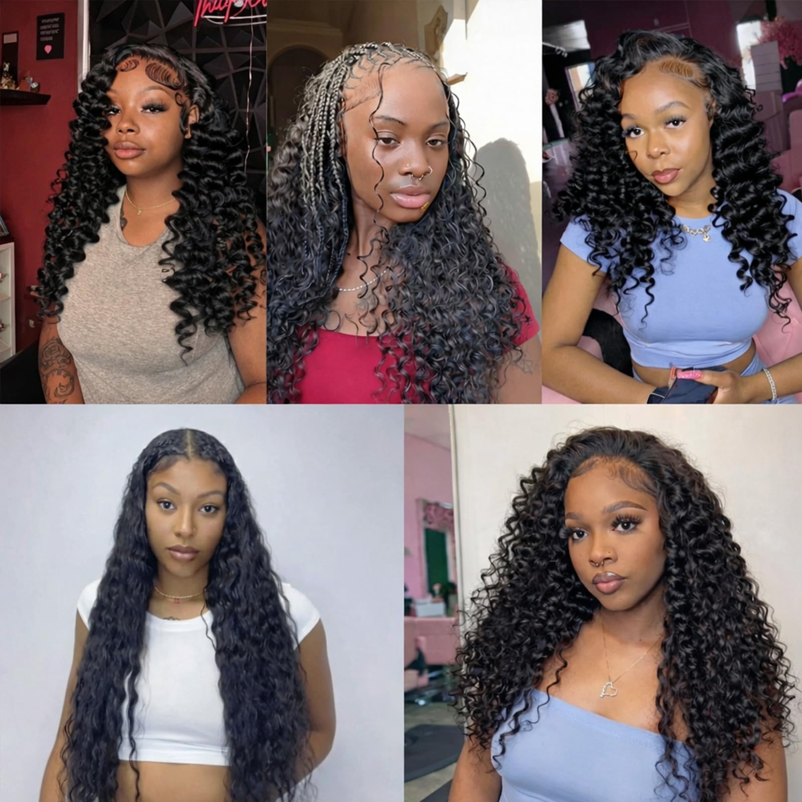 Wequeen 16A Deep Wave Water Wave Human Hair Bundles 100% Unprocessed Brazilian Virgin Hair Quick Weave Bundles Human Hair Extensions Real Human Hair,Deep Wave 16 Inch