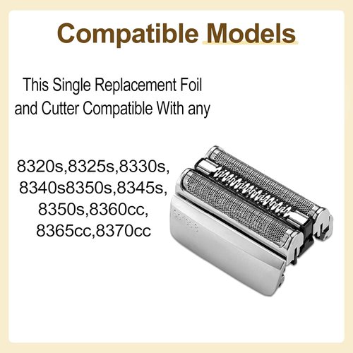 Series 8 Replacement Head 83M - Compatible Electric Shaver Head for S8 Models 8370CC, 8340S, 8350S, 8467