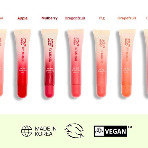 MIXIK Cheeky Blush Tint & Lip Stain - Multi-Use Vegan Makeup with Squalane & Hyaluronate | 0.3 fl oz (Dragonfruit)