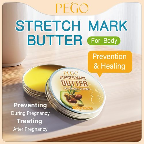 PEGO Stretch Mark Butter - Maternity Cream for Pregnancy & Postpartum Care | Hypoallergenic 100g/3.53oz