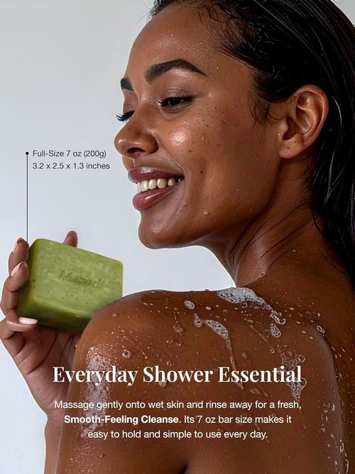 Skiennix Body Scrub Bar Soap - Korean Exfoliating Wash with Green Tea & Centella | 7 Oz, Sunrise Mist Scent