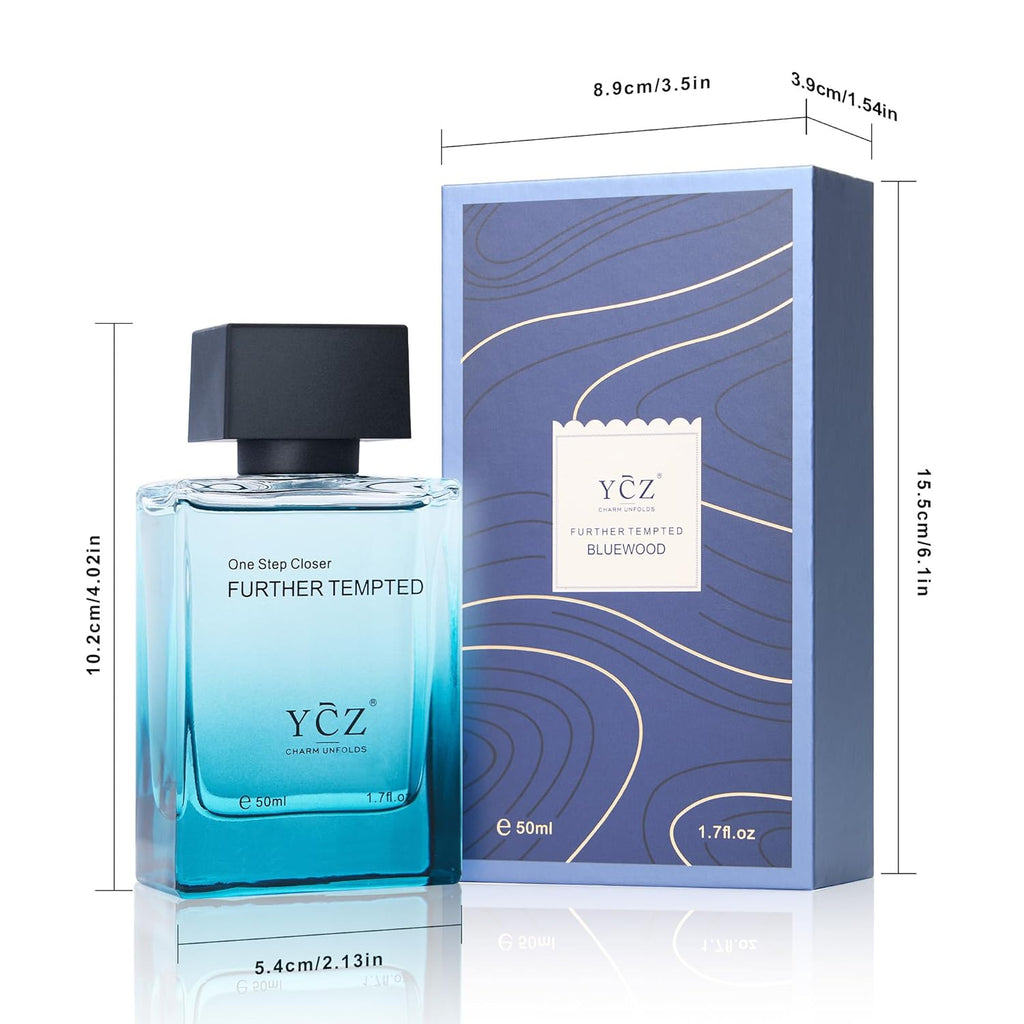 Ycz Men's Blue Wood Shadow Perfume - Long Lasting Eau De Parfum Cologne, 1.7 oz | Ideal Gift for Any Occasion