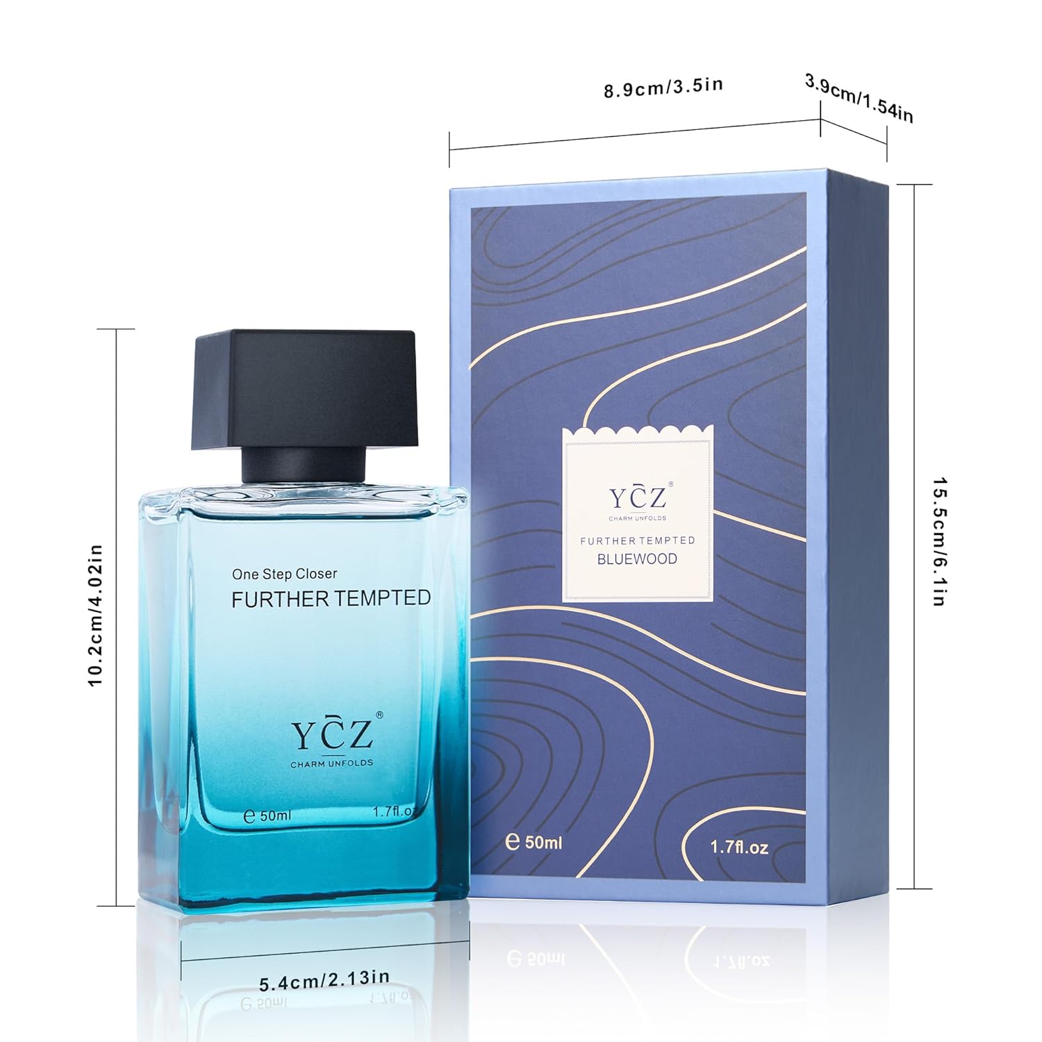 Ycz Men's Blue Wood Shadow Perfume - Long Lasting Eau De Parfum Cologne, 1.7 oz | Ideal Gift for Any Occasion