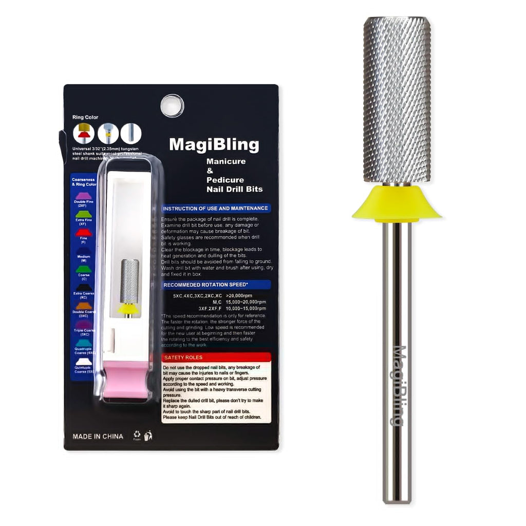 Professional Small Barrel Nail Drill Bit, Flat Top Tungsten Carbide 3/32", Two-Way Rotation E-File Bit for Soft & Hard Gel Removal, Acrylic Shaping Tool for Techs & Beginners, Extra Fine