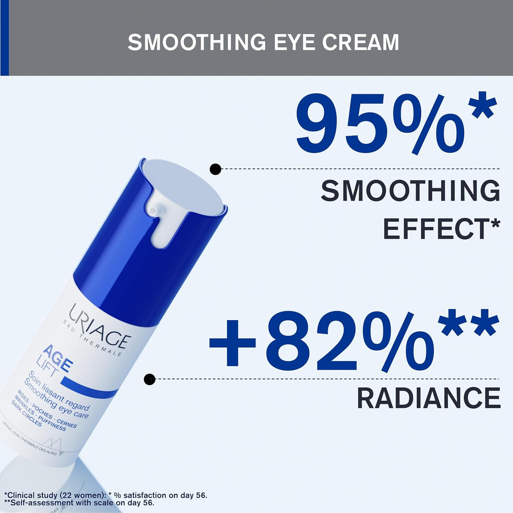 Uriage Age Lift Eye Contour Cream - Retinol, Hyaluronic Acid & Vitamins C & E for Fine Lines & Puffiness