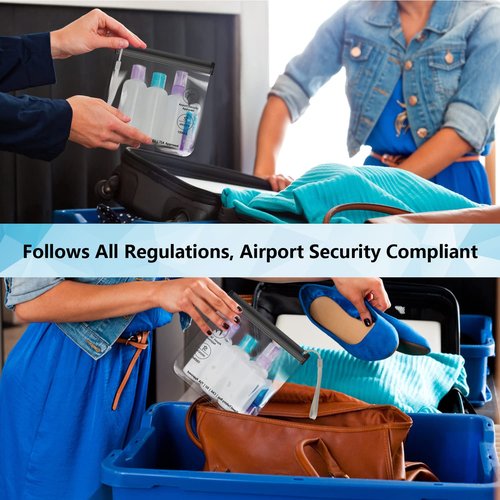 Skiennix Clear TSA Approved Toiletry Bag - Quart Size, Waterproof & Leakproof Travel Bag for Liquids