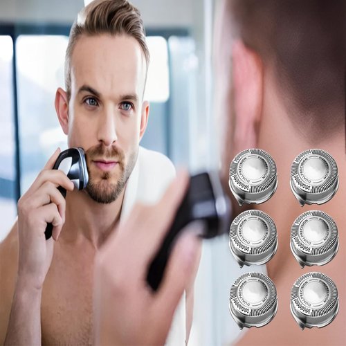 Upgrade HQ8 Replacement Blade for Philipss Norelcos Replacement Razor Blades Aquatec Shavers HQ8 Replacement Razor Blades Compatible with Shavers AT810 AT880 PT720 AT815 HQ8505 Heads, 6PACK