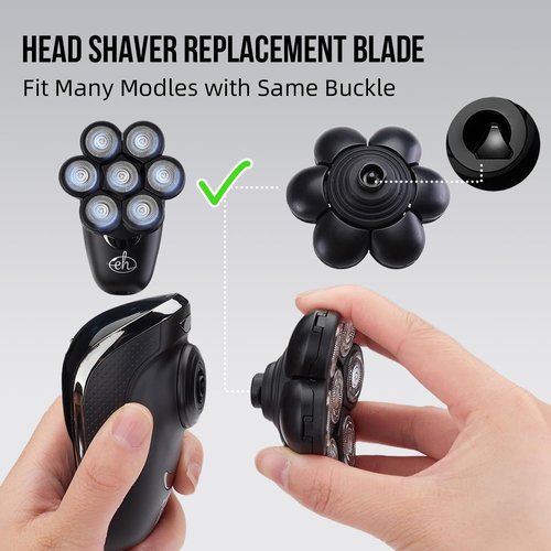 Electric Razor Replacement Blades, 7 Heads Wet Dry Beard Shaver Replacement Blade for Bald Men, compatible with E-Hunter AE7130 Electric Shavers
