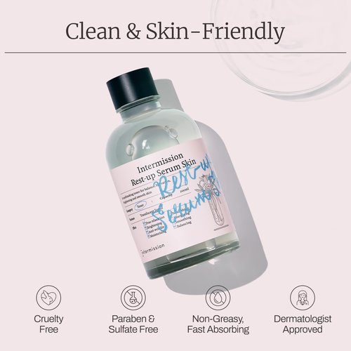 Intermission Rest-Up Serum Skin – Hydrating Toner + Serum All-in-One, CHEMOCICA™ 800,000 ppm, Cica Complex with Centella Asiatica, Hyaluronic Acid & Ceramide, Lightweight Facial Skincare (6.76 Ounce)