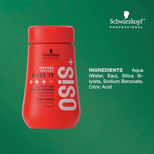 OSiS+ Travel Hair Styling Kit - Includes Dust It Mattifying Volume Powder & Grip Extreme Hold Mousse | Makeup Bag Gift Set