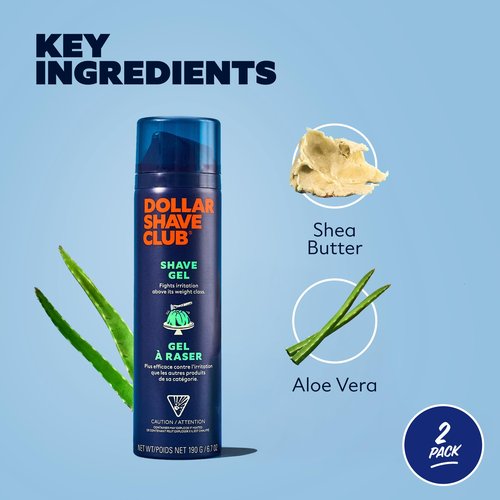 Dollar Shave Club | Shave Gel 6.7 ounce (2 Pack) | Moisturizing Shaving Gel for Sensitive Skin
