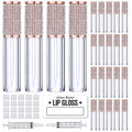 AMORIX 24 Pack Crystal Rhinestone Lip Gloss Tubes with Wand 5ml Empty Containers + Syringes + Labels