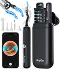 Anyear Flexible Ear Wax Removal Tool Camera, Wireless Ear Cleaner with 10MP HD Otoscope, Painless Tweezers, 12 Soft Tips, 3 Inspection Heads, Portable Earwax Removal Kit with Camera for Adults/Kids