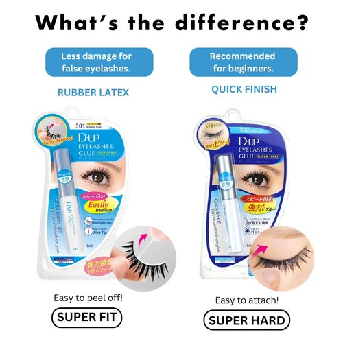 D-UP Lash Glue for False Lashes & Lash Clusters, Quick-Setting Eyelash Adhesive for Beginners, Strong Hold Strip Lash Glue, Seamless Finish, Made in Japan, 502 Clear