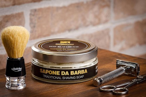 Officina Artigiana Milano Stay Traditional Shaving Soap 150ml – Luxury Italian artisan wet shaving soap with 40% antioxidant oils & shea butter – citrus fragrance – vegan skincare