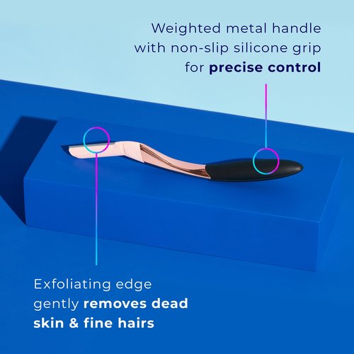 Schick Hydro Silk Dermaplaning Wand, Dermaplaning Tool for Face | Dermaplane Razor for Women Face, Eyebrow Razor, Peach Fuzz Remover, Includes 1 Weighted Metal Handle with 6 Refill Blades