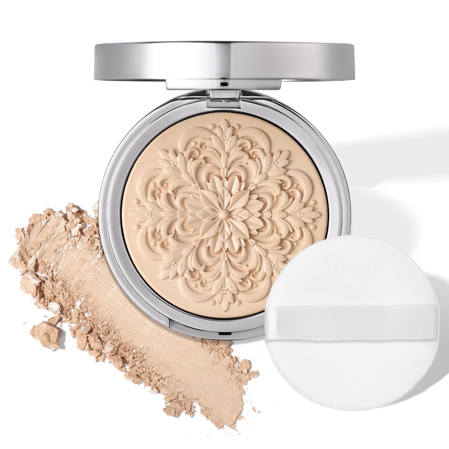 UCANBE Pressed Setting Powder – 2-in-1 Lightweight Foundation & Oil Control | Hydrating, Long-Lasting, Alcohol-Free | Smooth Matte Finish (Fair)
