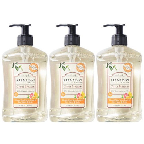 A LA MAISON French Liquid Hand Soap - Citrus Blossom Scent | Natural, Biodegradable, Vegan (16.9 oz, 3 Pack)
