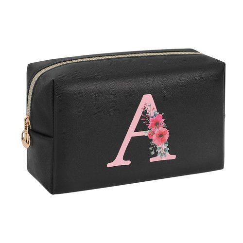 Easter Basket Gifts for Teen Girls Women, Initial Makeup Bag Small Cosmetic Bag, Birthday Gifts for Teen Girls Gifts Trendy Stuff, Personalized Gifts for Grandkids Teacher Friends Bride Bridesmaid