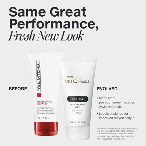 Paul Mitchell Wax Works Hair Gel - High Definition Hold & Bold Texture for All Hair Types | 6.8 fl. oz.
