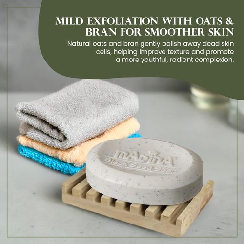 Madina Black Seed Soap Bar – Moisturizing, Anti-Aging, Deep Cleansing, Black Seed Oil, Shea Butter, Jojoba Oil, Plant-Based, Gentle Face & Body Cleanser, 6 Pack (3.5 oz Each)