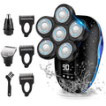 Electric Head Shavers for Bald Men, Upgraded 6-in-1 Waterproof Wet/Dry Grooming Kit Electric Shaver for Men, Cordless Rechargeable Bald Head Razor for Home&Travel