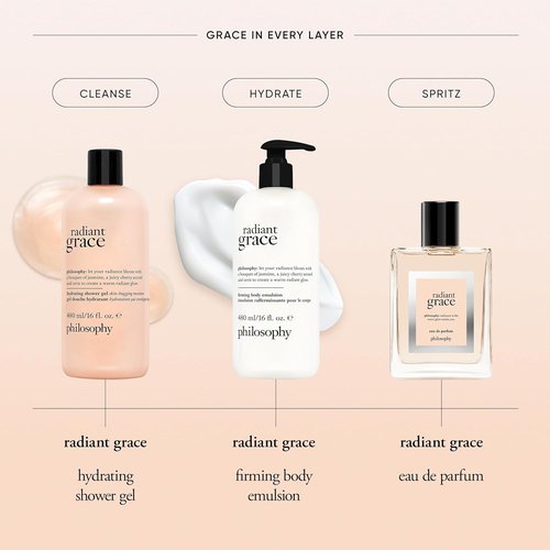 Philosophy Radiant Grace Firming Body Emulsion - Luxury Scented Lotion with Shea Butter - 16 Fl Oz