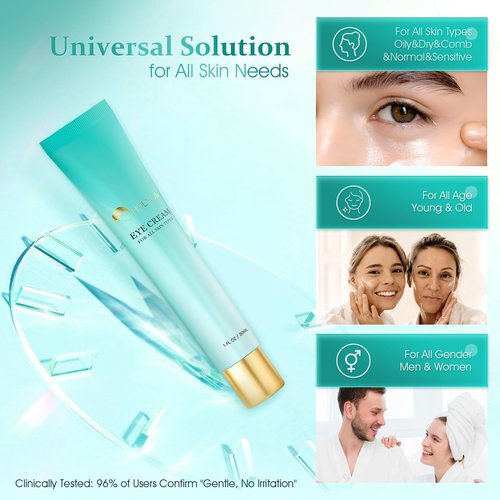 HOLYOM Retinol Eye Cream for Dark Circles and Puffiness – Under Eye Tightener with Peptides & Ginseng – Rapid Anti-Aging Treatment for Wrinkles, Eye Bags & Fine Lines – 1 Fl Oz