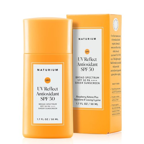 Naturium UV Reflect Antioxidant Sunscreen - Broad Spectrum SPF 50 | Lightweight Face & Skin Protector, 1.7 oz